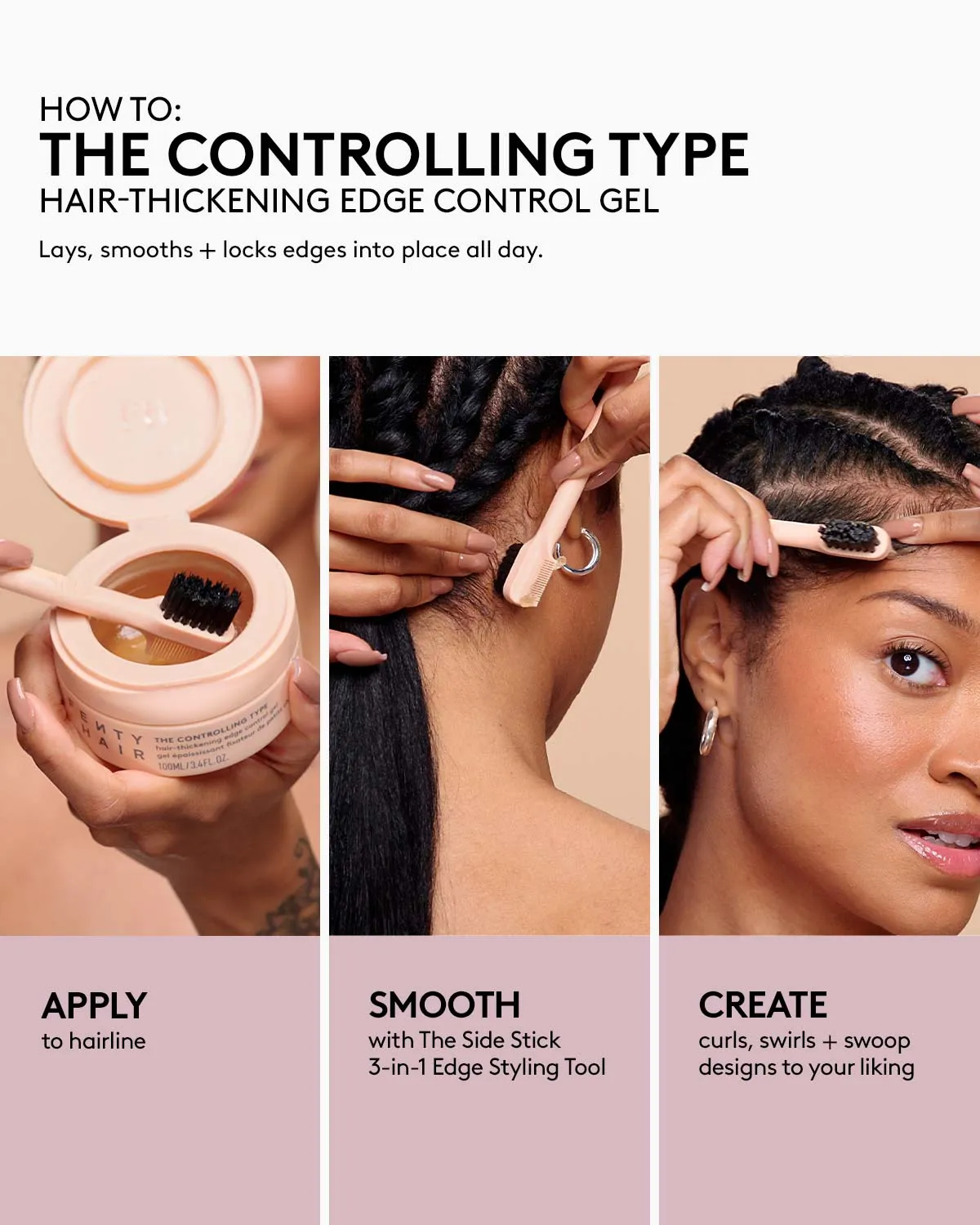 The Controlling Type Hair-Thickening Edge Control Gel + Styling Tool - Image 5